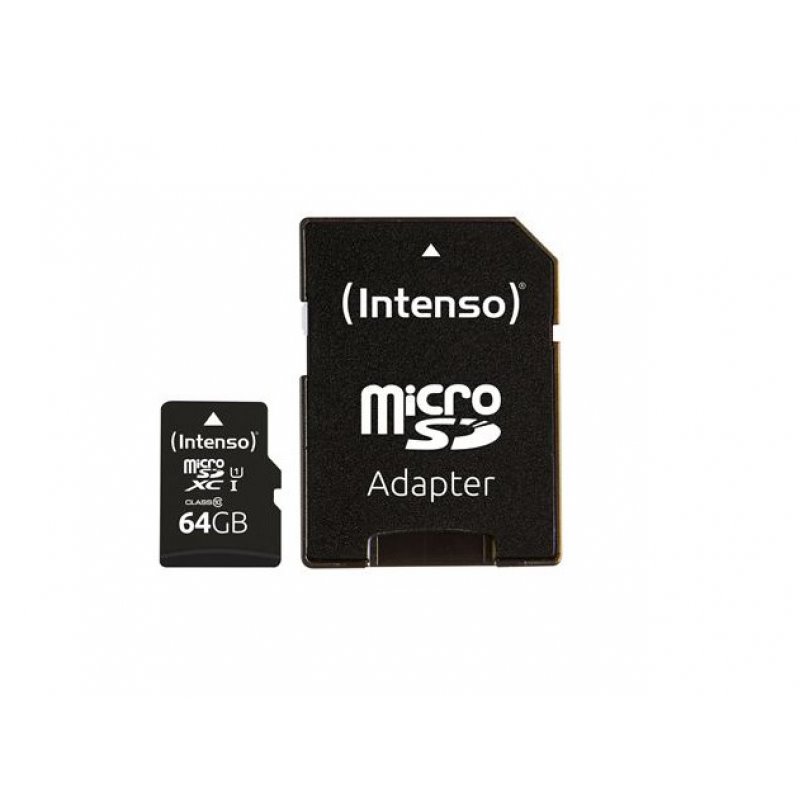 Intenso MicroSD 64GB + Adapter CL10. U1 (Blister) от buy2say.com!  Препоръчани продукти | Онлайн магазин за електроника