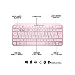 LogitechÂ MX Keys Mini Bluetooth Tastatur - beleuchtet Rosa - 920-010481 von buy2say.com! Empfohlene Produkte | Elektronik-Onlin