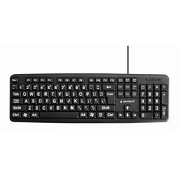 Gembird Standard Keyboard mit BIG-Buchstaben, US-Layout, black- KB-US-103 von buy2say.com! Empfohlene Produkte | Elektronik-Onli