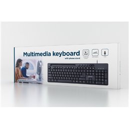 Gembird Multimedia keyboard with phone stand black US-layout KB-UM-108 fra buy2say.com! Anbefalede produkter | Elektronik online