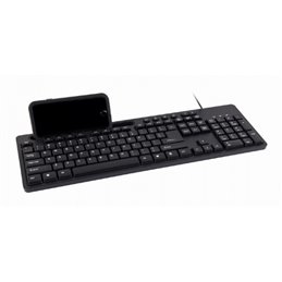Gembird Multimedia keyboard with phone stand black US-layout KB-UM-108 fra buy2say.com! Anbefalede produkter | Elektronik online