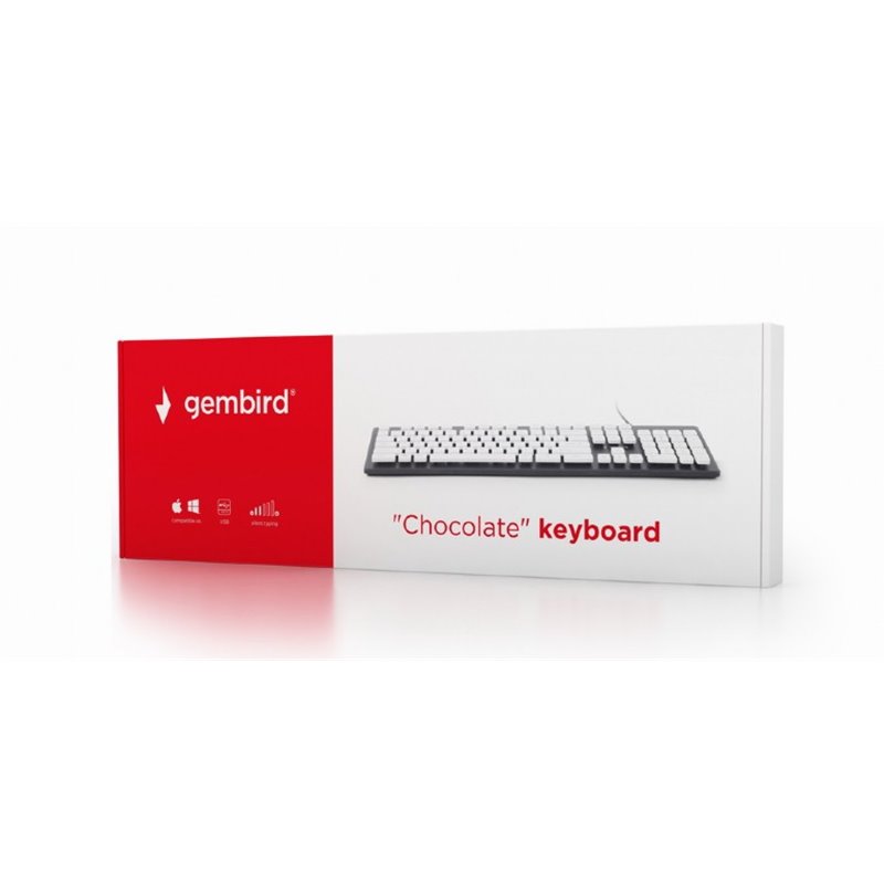 Gembird Chocolate Tastatur US Layout schwarz KB-CH-01 von buy2say.com! Empfohlene Produkte | Elektronik-Online-Shop