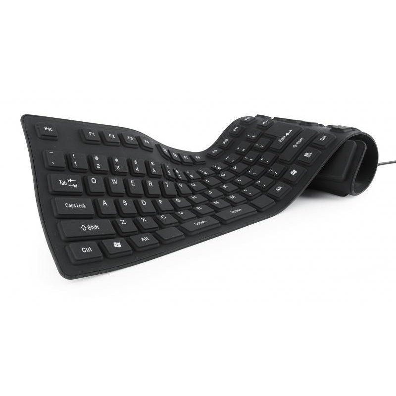 Gembird Flexible Tastatur USB PS/2 Anschluss schwarz KB-109F-B von buy2say.com! Empfohlene Produkte | Elektronik-Online-Shop