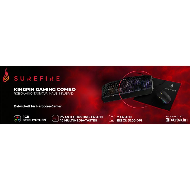 SureFire Kingpin Combination Set 48825-482 (Keyboard, Mouse & Mousepad) von buy2say.com! Empfohlene Produkte | Elektronik-Online