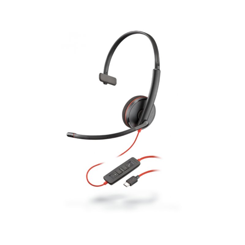 Poly Headset Blackwire C3210 monaural USB-C Black - 209748-104 from buy2say.com! Buy and say your opinion! Recommend the product
