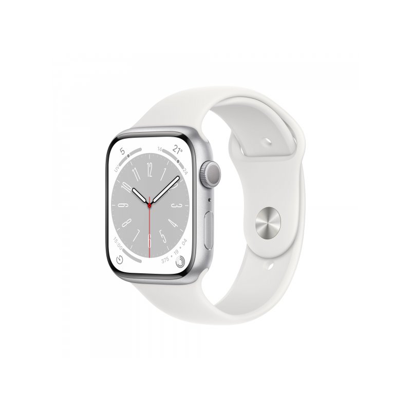 Apple Watch Series 8 GPS 41mm Silver Aluminium White Sport Band MP6K3FD/A von buy2say.com! Empfohlene Produkte | Elektronik-Onli