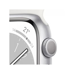 Apple Watch Series 8 GPS 41mm Silver Aluminium White Sport Band MP6K3FD/A von buy2say.com! Empfohlene Produkte | Elektronik-Onli