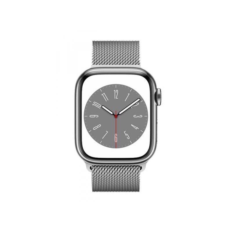 Apple Watch Series 8 GPS Cellular 41mm Silver  Steel Milanese MNJ83FD/A von buy2say.com! Empfohlene Produkte | Elektronik-Online