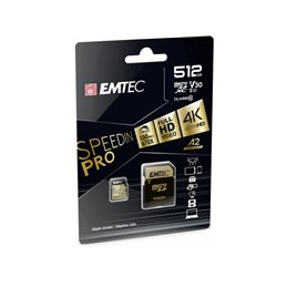 Emtec MicroSDXC 512GB SpeedIN PRO CL10 100MB/s FullHD 4K UltraHD from buy2say.com! Buy and say your opinion! Recommend the produ