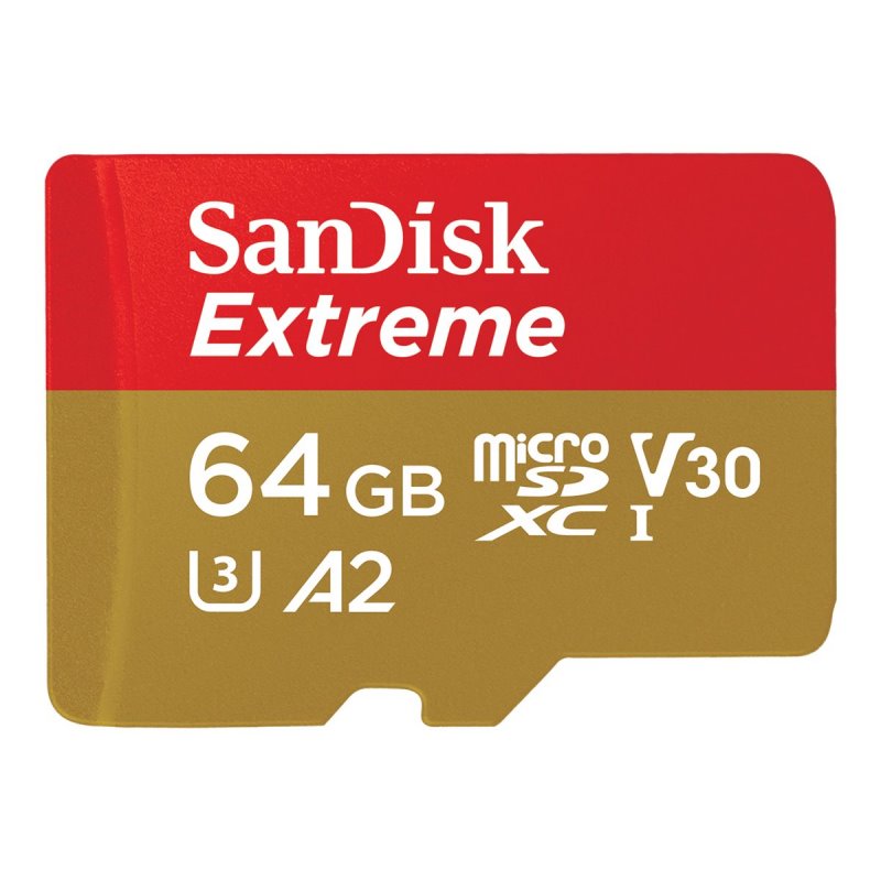 SanDisk Extreme MicroSDXC 64 GB Adapter CL10 UHS-I U3 SDSQXAH-064G-GN6AA alkaen buy2say.com! Suositeltavat tuotteet | Elektronii