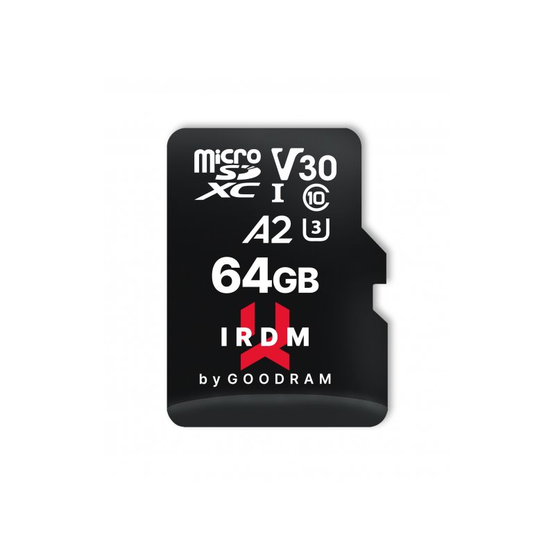 GOODRAM IRDM microSDXC 64GB V30 UHS-I U3 + adapter IR-M2AA-0640R12 från buy2say.com! Anbefalede produkter | Elektronik online bu