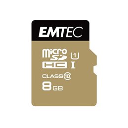 MicroSDHC 8GB EMTEC +Adapter CL10 EliteGold UHS-I 85MB/s Blister от buy2say.com!  Препоръчани продукти | Онлайн магазин за елект