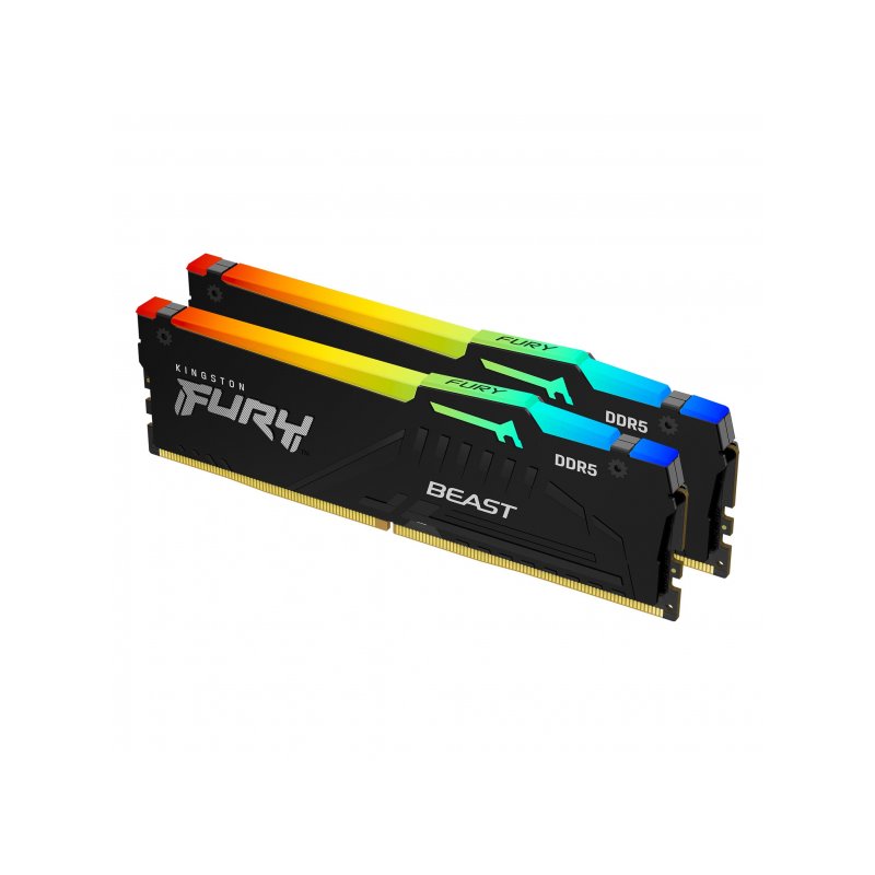 Kingston Fury Beast RGB 2 x 8GB DDR5 5200MT/s CL40 DIMM KF552C40BBAK2-16 от buy2say.com!  Препоръчани продукти | Онлайн магазин 