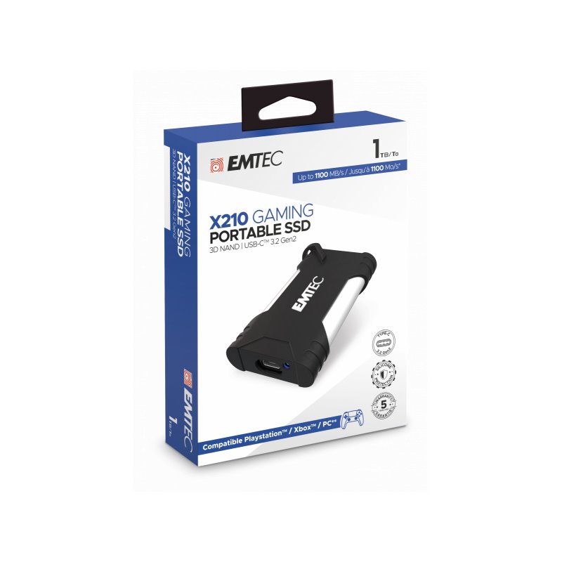 EMTEC X210G GAMING Portable SSD 1TB 3.2 Gen2 3D NAND USB-C ECSSD1TX210G от buy2say.com!  Препоръчани продукти | Онлайн магазин з