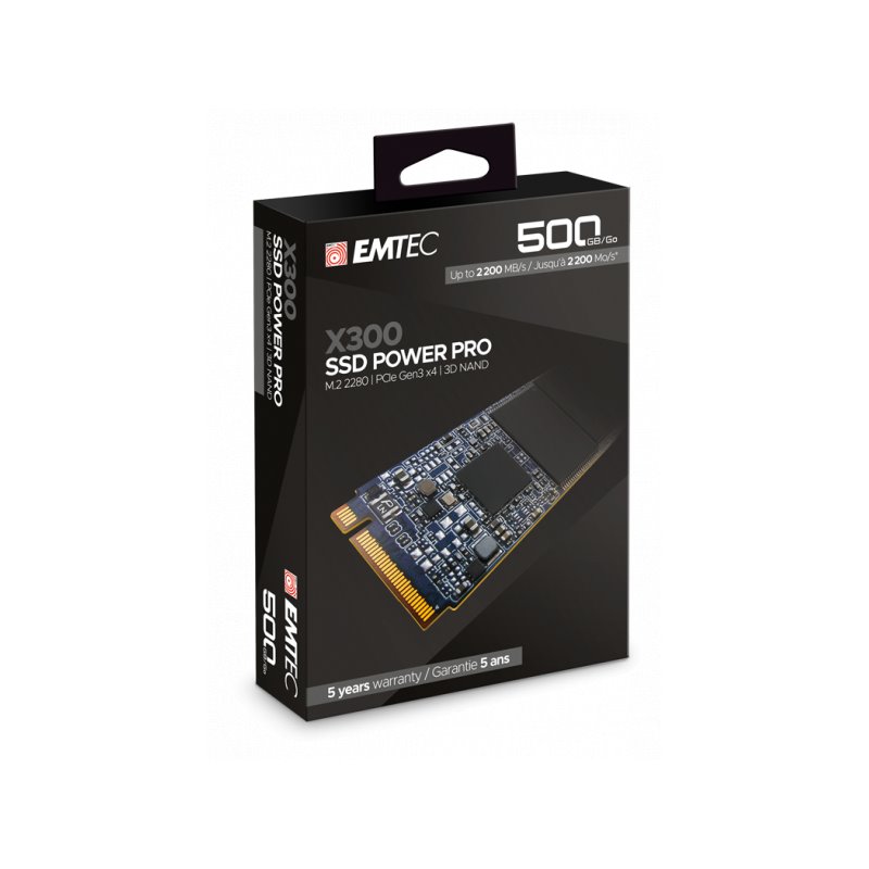 Emtec Intern. SSD X300 500GB M.2 2280 SATA 3D NAND 2200MB/sec ECSSD500GX300 fra buy2say.com! Anbefalede produkter | Elektronik o