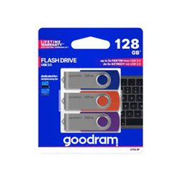 GOODRAM UTS3 USB 3.0 128GB 3-pack mix - UTS3-1280MXR11-3P fra buy2say.com! Anbefalede produkter | Elektronik online butik
