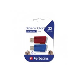 Verbatim Store \'n\' Click - USB 2.0 Drive 3.2 GEN1 - Red/Blue - USB Type-A von buy2say.com! Empfohlene Produkte | Elektronik-On