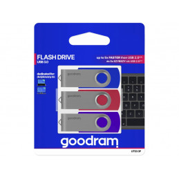 GOODRAM UTS3 USB 3.0 64GB 3-Pack Mix - UTS3-0640MXR11-3P from buy2say.com! Buy and say your opinion! Recommend the product!