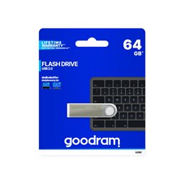 GOODRAM UUN2 USB 2.0 64GB Silver UUN2-0640S0R11 från buy2say.com! Anbefalede produkter | Elektronik online butik