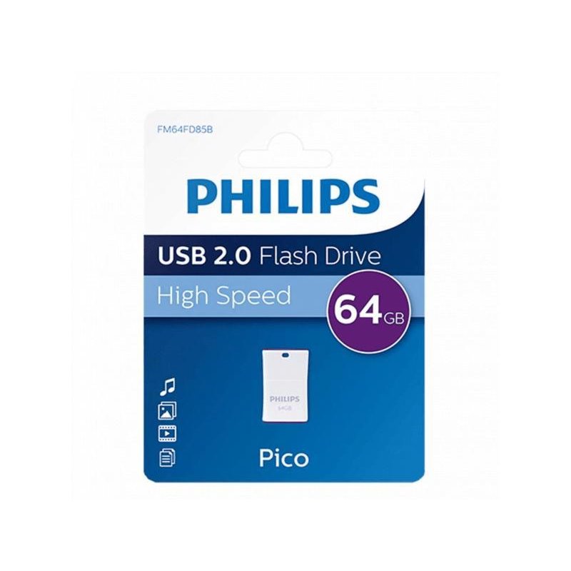 Philips USB-Stick 64GB 2.0 USB Drive Pico FM64FD85B/00 fra buy2say.com! Anbefalede produkter | Elektronik online butik