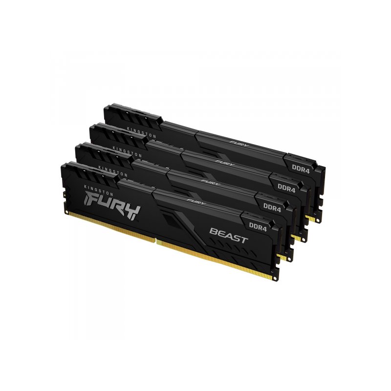 Kingston Fury Beast DDR4 64GB 4 x 16GB 3600MHz CL18 DIMM KF436C18BBK4/64 alkaen buy2say.com! Suositeltavat tuotteet | Elektronii