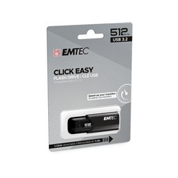 USB FlashDrive 512GB EMTEC B110 Click Easy (Black) USB 3.2 (20MB/s) from buy2say.com! Buy and say your opinion! Recommend the pr