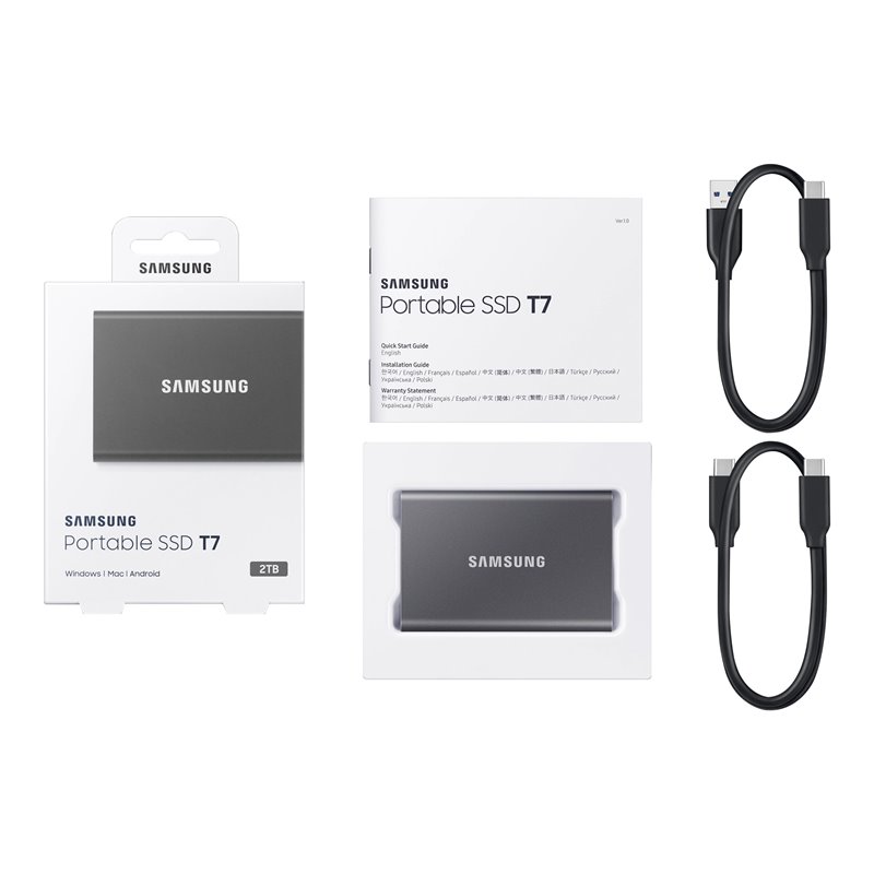 Samsung Portable SSD T7 - USB 3.2 Gen 2 - MU-PC2T0T/WW fra buy2say.com! Anbefalede produkter | Elektronik online butik