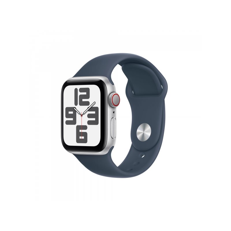 Apple Watch SE Alu. 40mm GPS+Cellular Silver Sport Storm Blue M/L MRGM3QF/A от buy2say.com!  Препоръчани продукти | Онлайн магаз