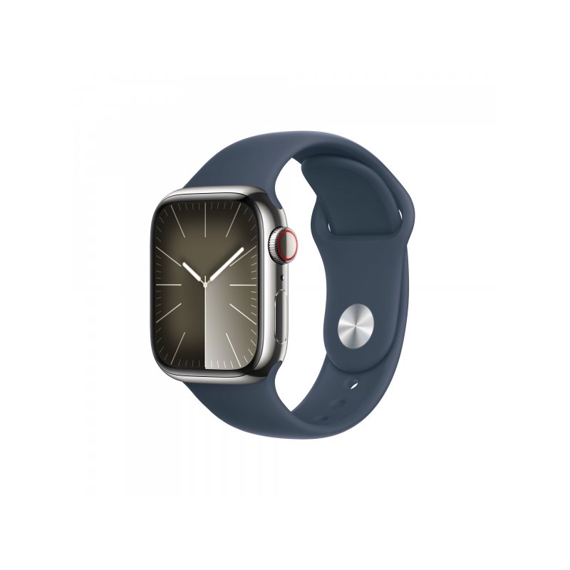 Apple Watch S9 Steel 41mm GPS+Cellular Silver Sportband Blue M/L MRJ33QF/A von buy2say.com! Empfohlene Produkte | Elektronik-Onl