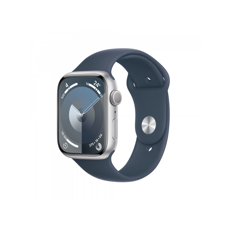 Apple Watch S9 Aluminium 45mm GPS Silver Sport Band Blue M/L MR9E3QF/A fra buy2say.com! Anbefalede produkter | Elektronik online