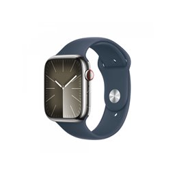 Apple Watch S9 Steel 45mm GPS+Cellular Silver Sport Band Blue S/M MRMN3QF/A von buy2say.com! Empfohlene Produkte | Elektronik-On
