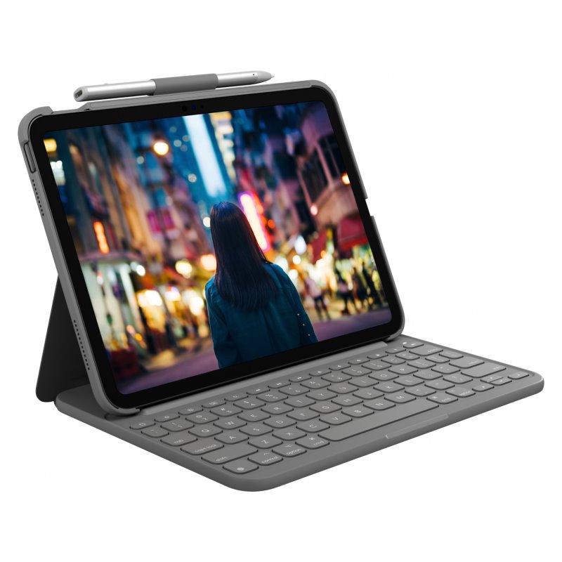 Logitech Slim Folio Keyboard Case for iPad Oxford Gray 920-011423 fra buy2say.com! Anbefalede produkter | Elektronik online buti