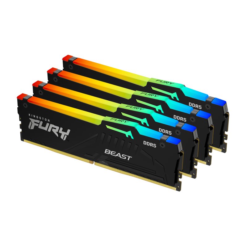 Kingston 28GB(4x32GB) DDR5 5200MT/s CL40 Black RGB XMP KF552C40BBAK4-128 от buy2say.com!  Препоръчани продукти | Онлайн магазин 