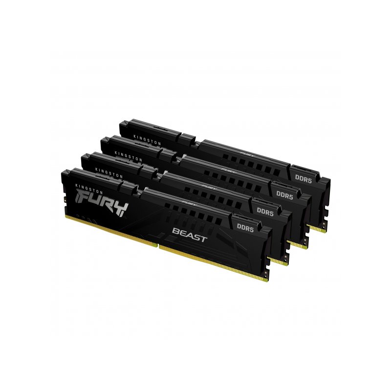 Kingston Fury Beast 128GB(4x32GB) DDR5 5600MT/s CL40 Black KF556C40BBK4-128 fra buy2say.com! Anbefalede produkter | Elektronik o