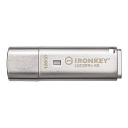 Kingston IronKey Locker+ 50 128GB USB Type-A 3.2 Gen 1 Silver IKLP50/128GB fra buy2say.com! Anbefalede produkter | Elektronik on