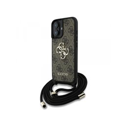 Guess iPhone 16 brown 4G Big Logo Cord Stap Crossbody