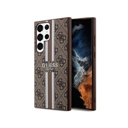 Guess Samsung Galaxy S23 Ultra S918 brown hardcase 4G Printed Stripe