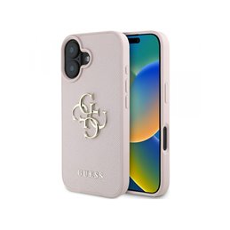 Guess iPhone 16 pink Grained Big 4G Logo Small Classic Logo