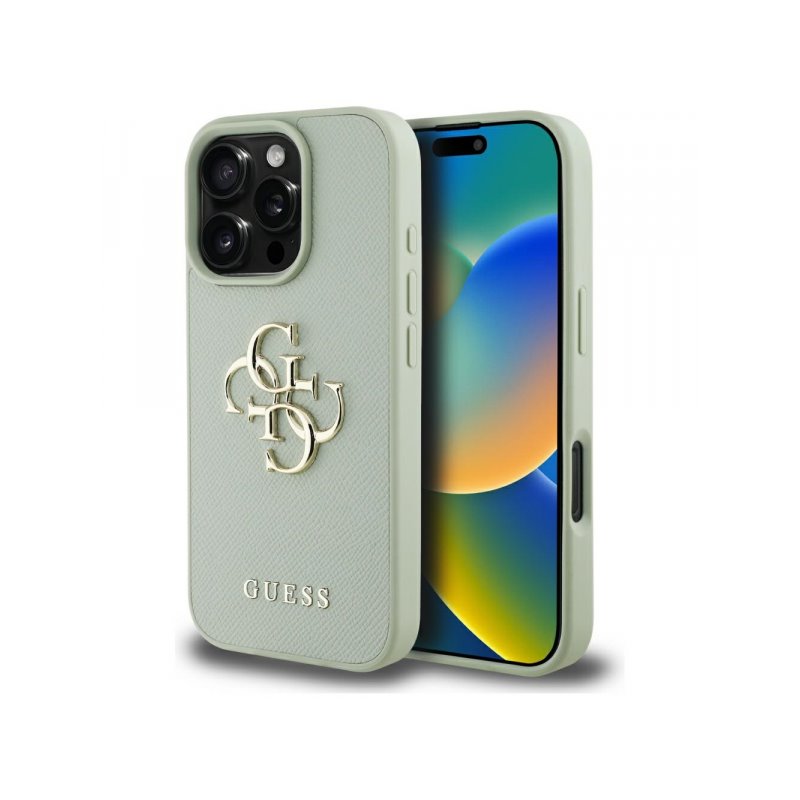 Guess iPhone 16 Pro green Grained Big 4G Logo Small Classic Logo Guess iPhone 16 Pro green Grained Big 4G Logo Small Classic Logo