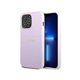 Guess iPhone 13 Pro Max purple hardcase Saffiano Stripe