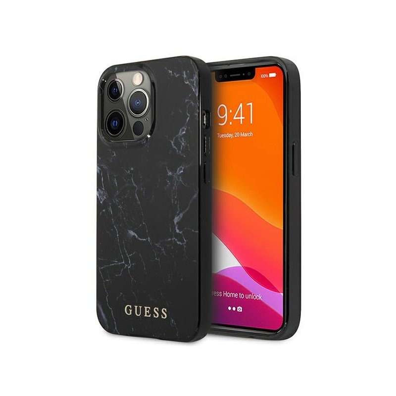 Guess iPhone 13/13 Pro black hardcase Marble