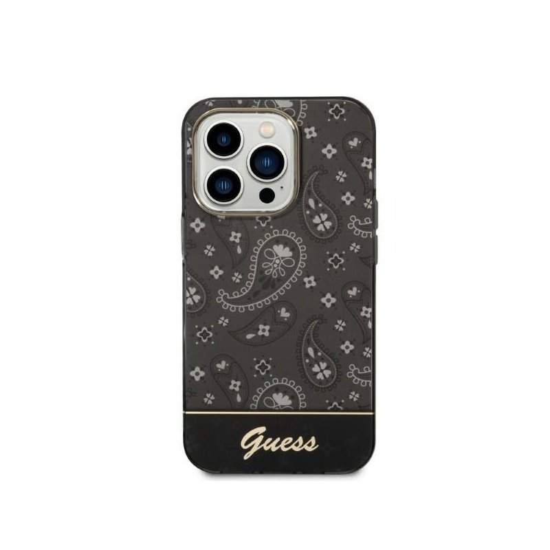 Guess iPhone 14 Pro Max black hardcase Bandana Paisley Guess iPhone 14 Pro Max black hardcase Bandana Paisley