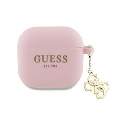 Guess AirPods 4 cover pink Silicone 4G Charm Collection