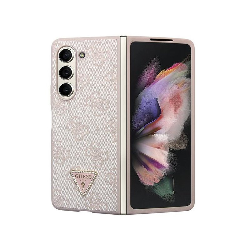 Guess Samsung Galaxy Z Fold5 F946 pink hardcase Leather 4G Triangle Strass Guess Samsung Galaxy Z Fold5 F946 pink hardcase Leather 4G Triangle Strass