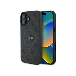 Guess iPhone 16 black hardcase 4G Ring Classic Logo MagSafe