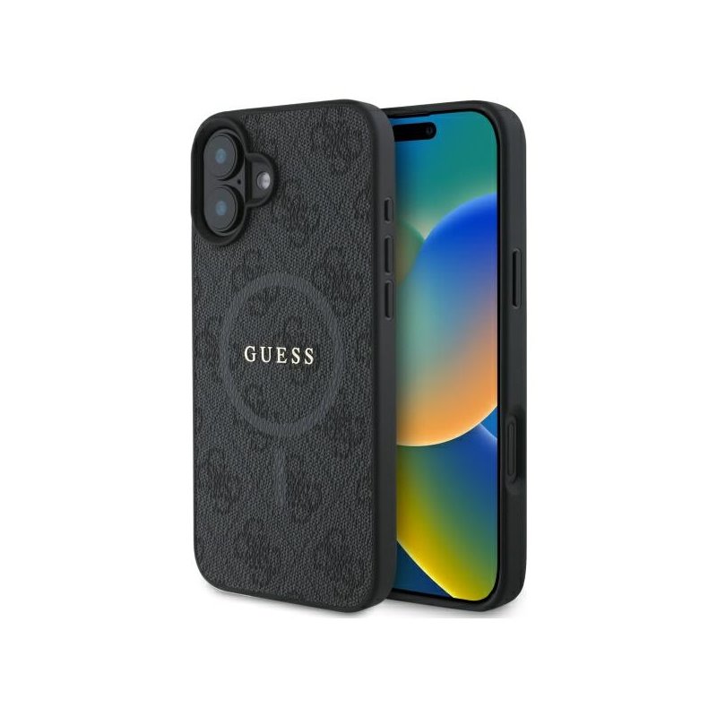 Guess iPhone 16 black hardcase 4G Ring Classic Logo MagSafe Guess iPhone 16 black hardcase 4G Ring Classic Logo MagSafe