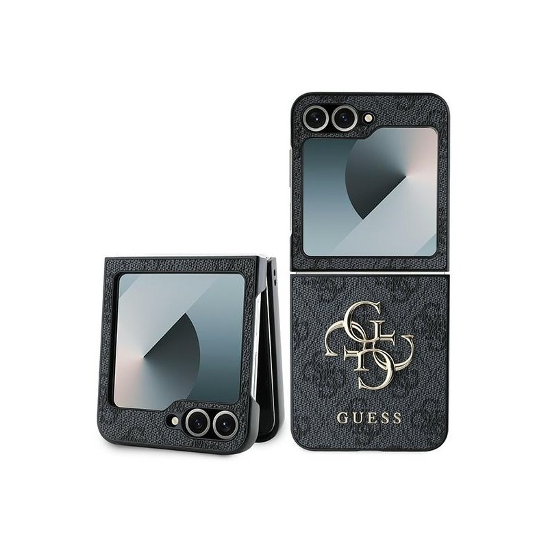 Guess Samsung Galaxy Z Flip6 F741 black Leather 4G Metal Logo Guess Samsung Galaxy Z Flip6 F741 black Leather 4G Metal Logo