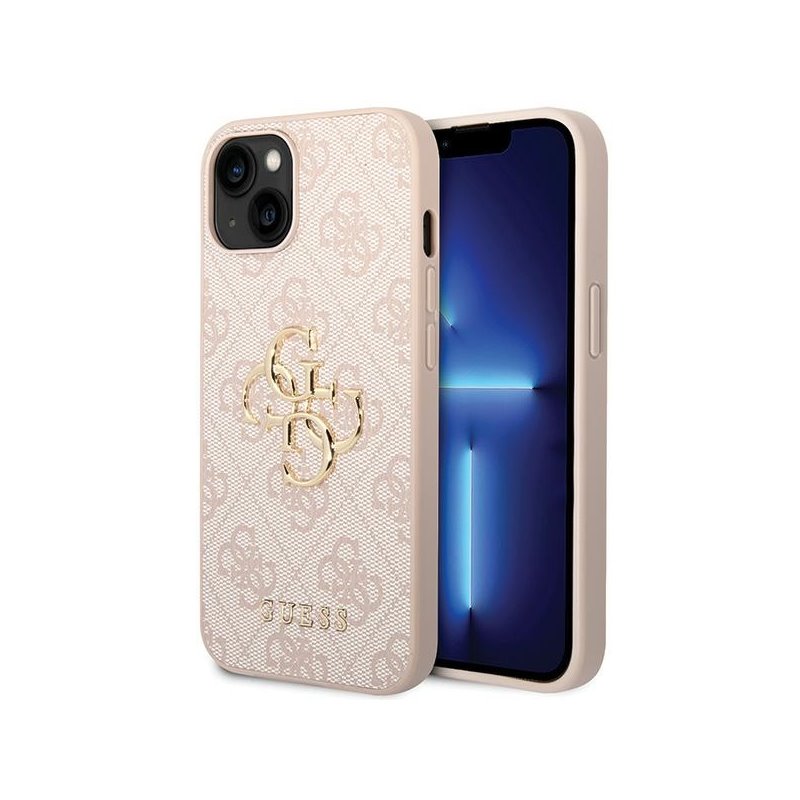 Guess iPhone 13/14/15 pink hardcase 4G Big Metal Logo GUE003067 Guess iPhone 13/14/15 pink hardcase 4G Big Metal Logo GUE003067