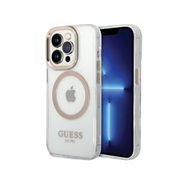 Guess iPhone 15 Pro Max gold hardcase Metal Outline Magsafe