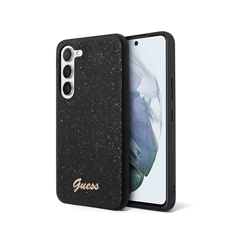 Guess Samsung Galaxy S23+ S916 black hardcase Glitter Script